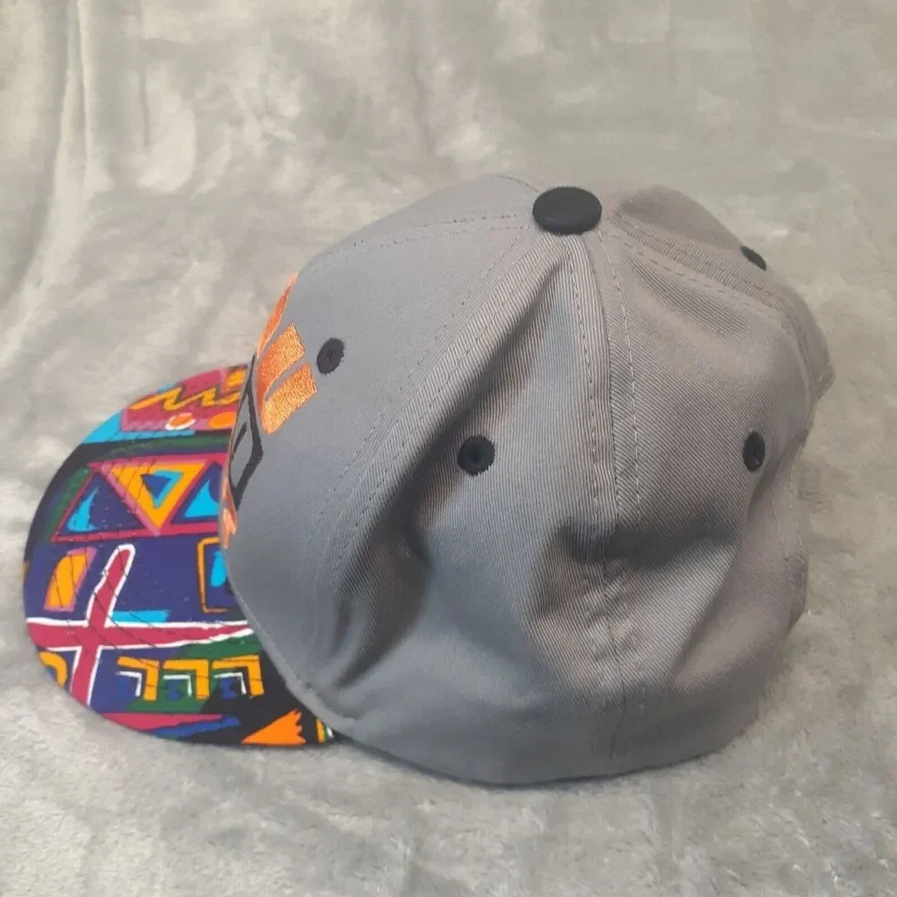 BOY'S SNAPBACK Baseball Hat YOU MAD BRO Gray Multicolored Graphics Geometric